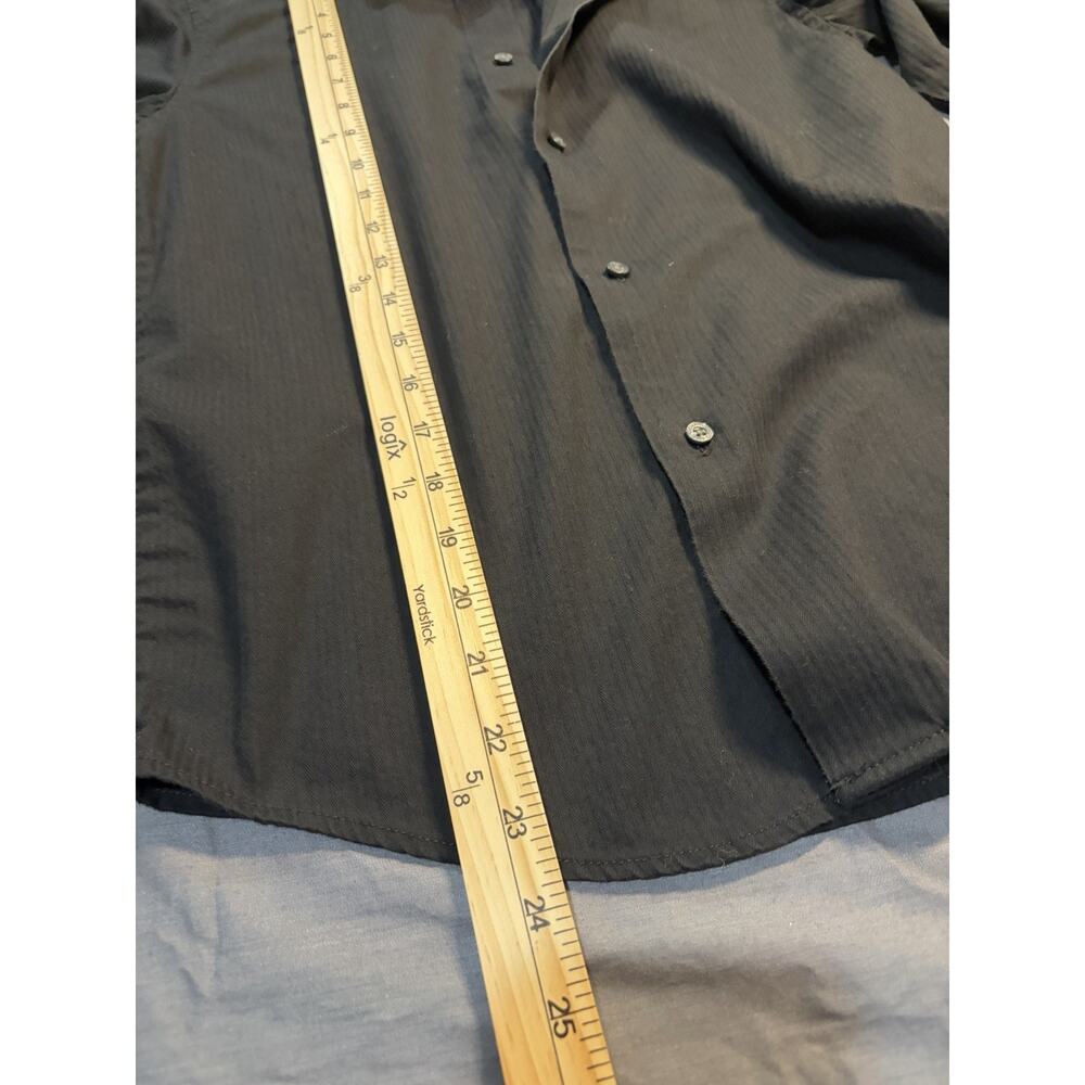 Chaps Boys Black Solid Button-Up Dress Shirt Long Sleeve Collar Size 10-12 - Picture 8 of 8